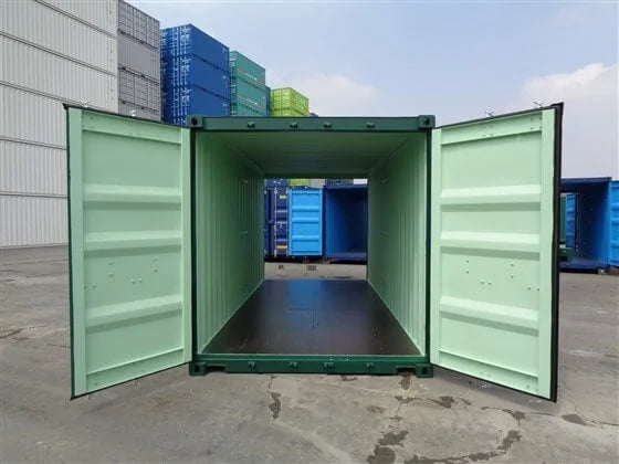 Contenedor marítimo 20 pies doubles puertas verde nuevo