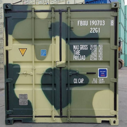 Contenedor Marítimo Camuflaje 20 pies – Acero CORTEN, 33 m³ y Carga 28