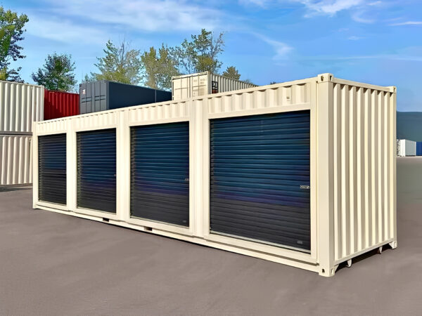 Contenedor de envío de 40 pies de alto con 4 puertas enrollables