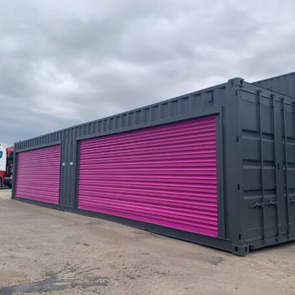 Contenedor de envío de 40 pies x 8 pies con puertas enrollables dobles