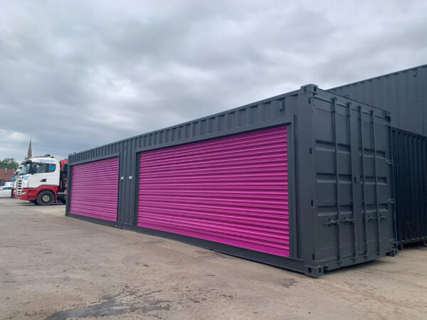 Contenedor de envío de 40 pies x 8 pies con puertas enrollables dobles