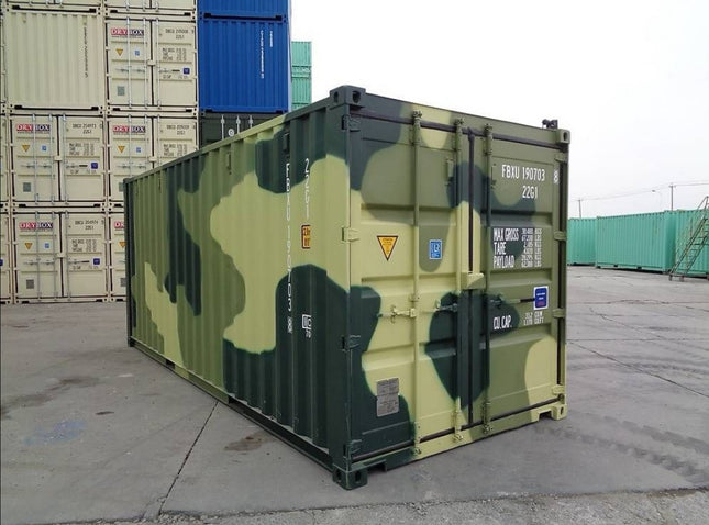 Contenedor Marítimo Camuflaje 20 pies – Acero CORTEN, 33 m³ y Carga 28